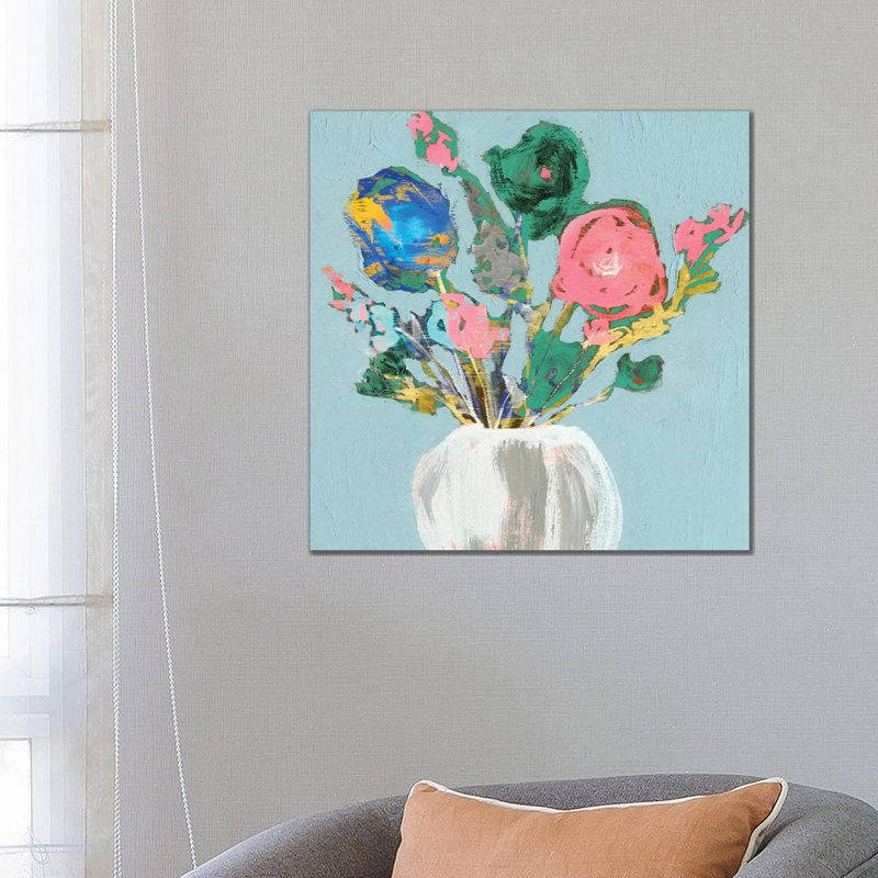Fun Bouquet II 1 Piece Wrapped Canvas Painting, 66.04 cm H x 66.04 cm W x 1.91 cm D