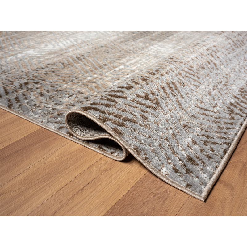 Vladya Brown Abstract Area Rug, Runner 2'8" x 7'10"