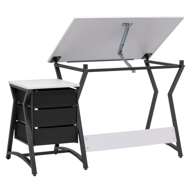 Hourglass Craft Center, 2pc Angle Adjustable Drafting Table and Stool