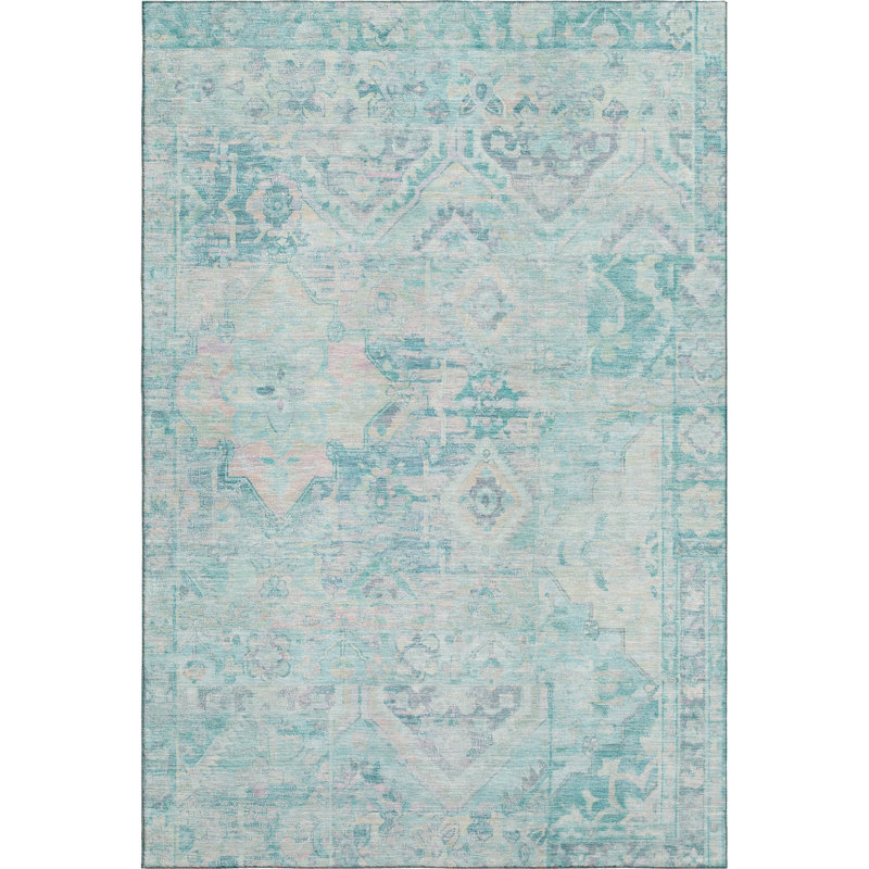 Premium Machine Washable Varasteh AMF1664 Global Rug, Rectangle 9' x 12'