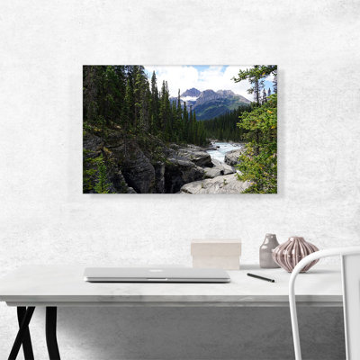 Canada Canyon Forest Mountains and a Stream - Reproduction de photo sur toile tendue