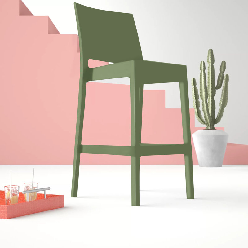 Tabouret de bar Adrienne, Vert olive, 25.5"
