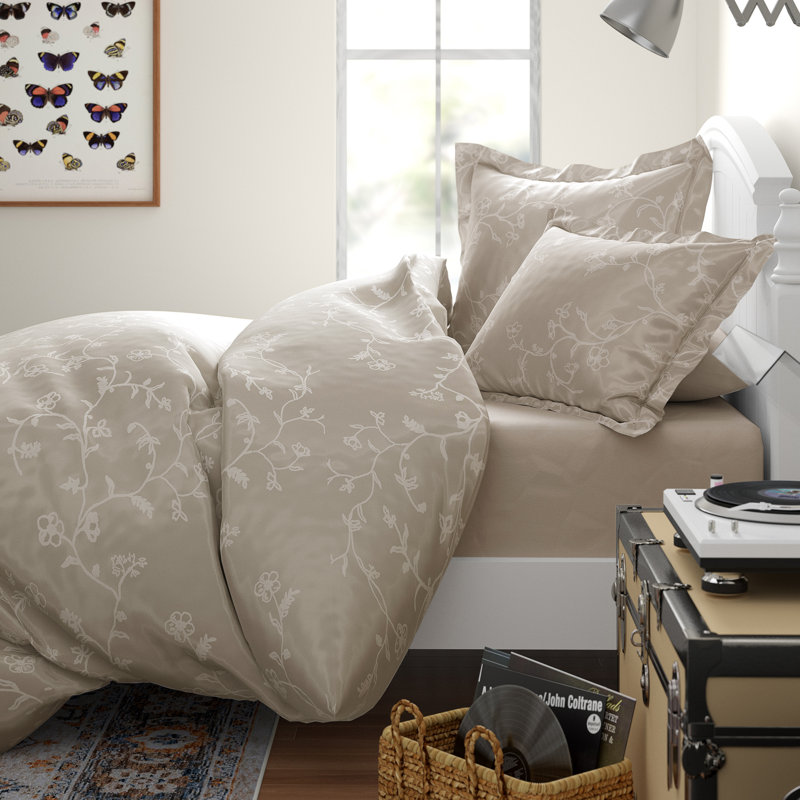 Dunfries Reversible Comforter Set, Twin Comforter + 1 Sham, Soft Sand