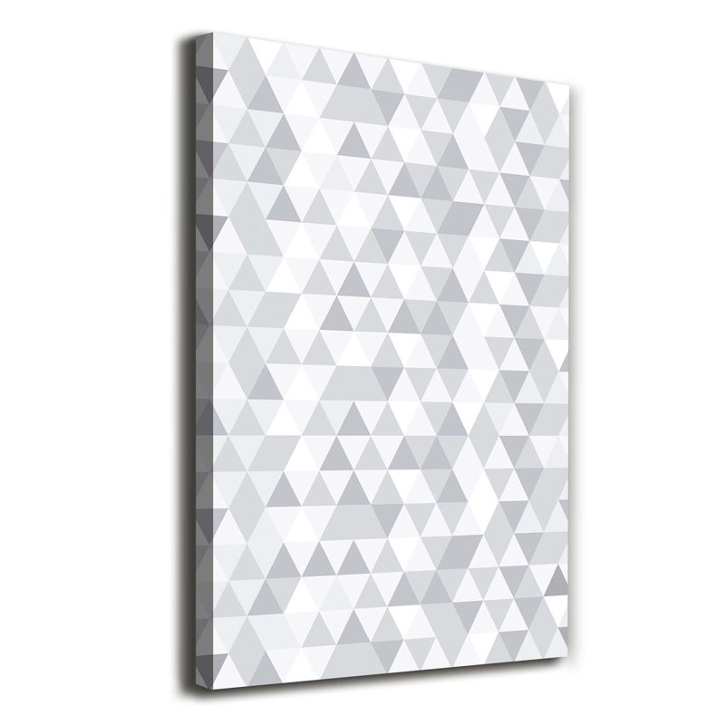 Grey Triangles - Wrapped Canvas Print