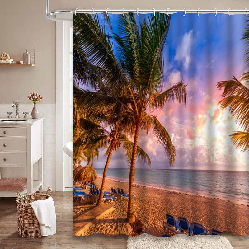 Rideau de douche Tropical Palm, L 72 po x l 72 po