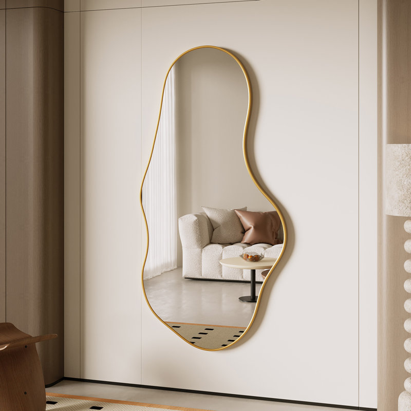 Miroir mural irrégulier de forme unique, miroirs asymétriques, miroir en nuage, miroir ondulé, miroir mural Morden pour hall d'entrée, salon, chambre à coucher, salle de bain