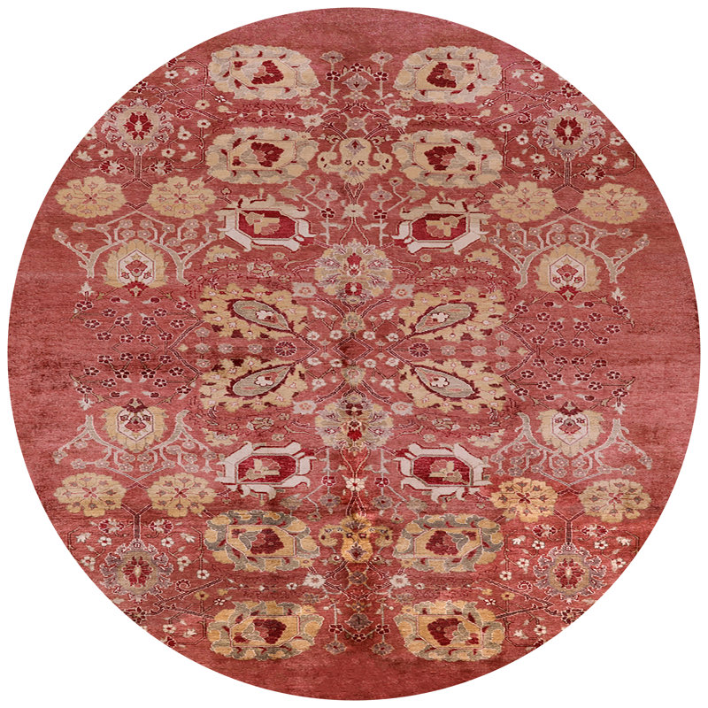 Tapis oriental rouge / beige, Rond 8 pi