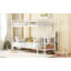 Lit superposé simple en métal avec échelle de rangement latérale et garde-robe, blanc-771065944-771065946
