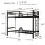 Lits superposés métalliques gain de place avec échelle et barrière de sécurité, deux lits simples superposés, style moderne-1022999694