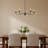 5 Light Black Chandelier In Mid-Century Modern Meridian Style-347366798