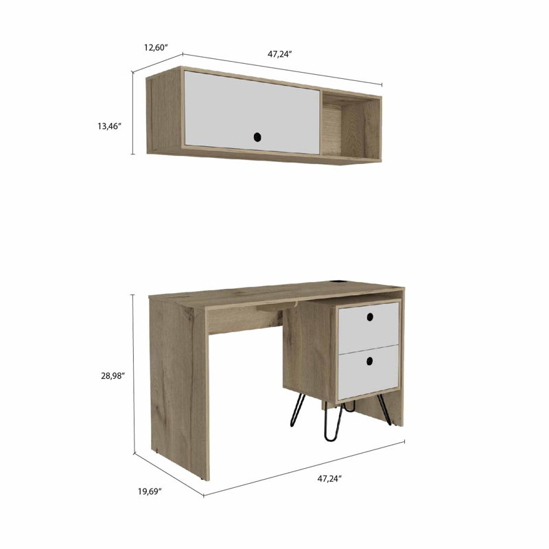Bureau avec rehausse Draevyn