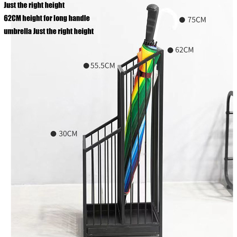 Metal Umbrella Stand for Entryway with Drip Tray
