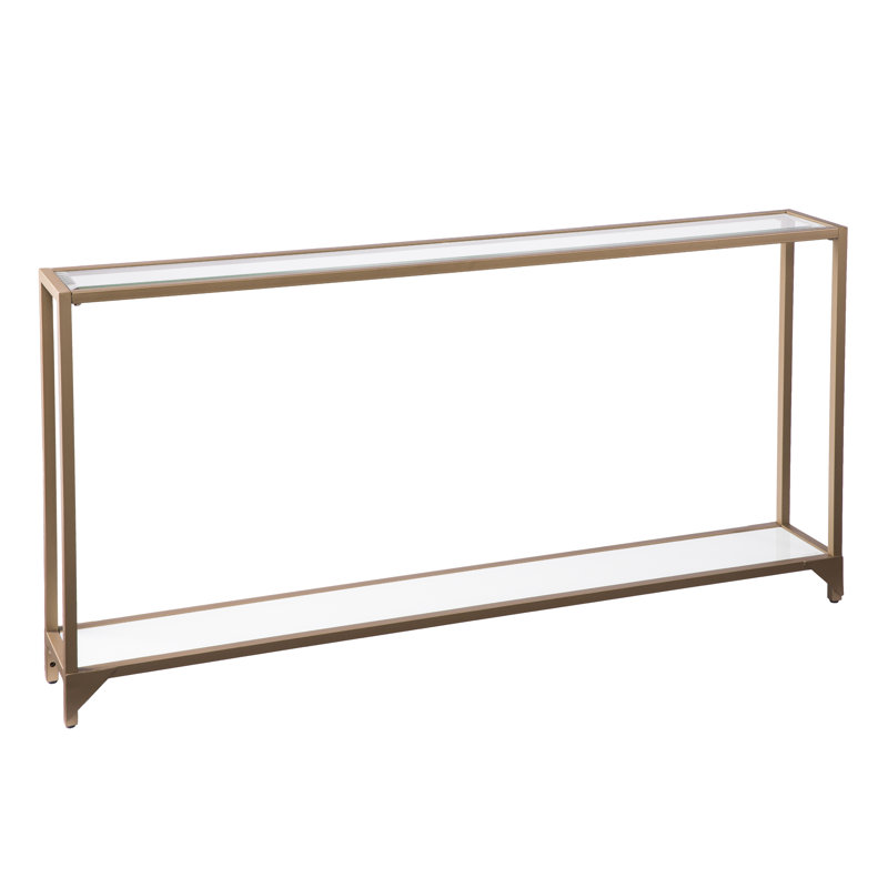 Charlie-Adam Console Table, Gold, 29" H x 56" W x 8" D, Clear