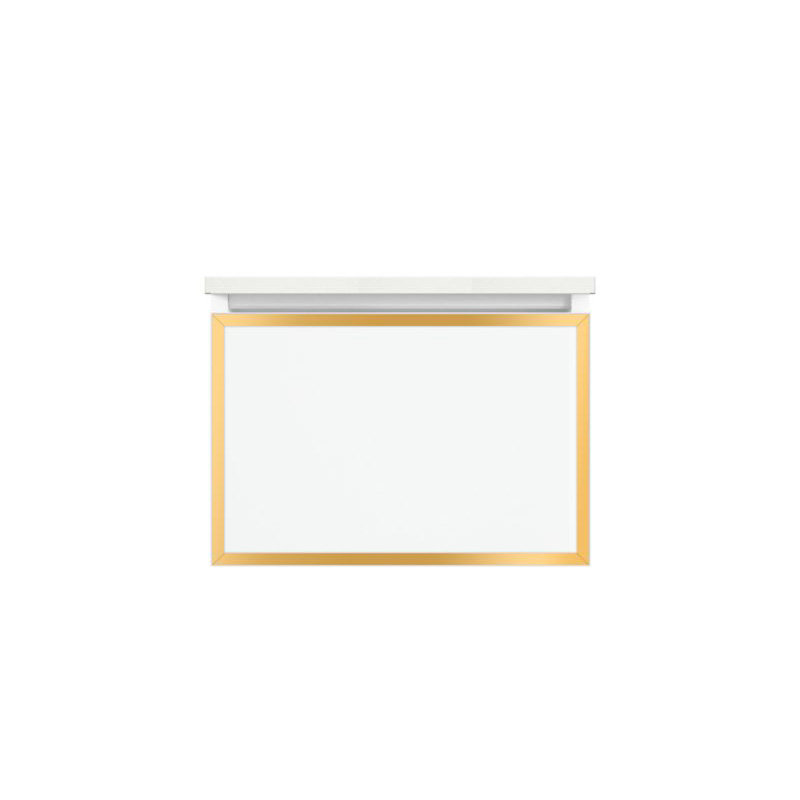 Profiles Framed 24" Bathroom Vanity Base Only, Black/Matte Gold, Yes, Full Drawer