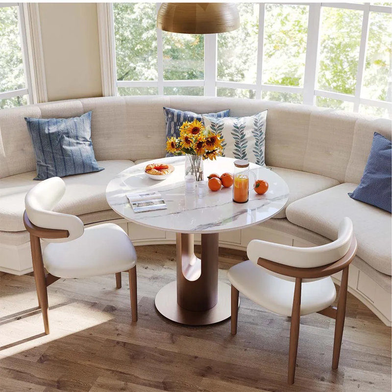 Table de bistro Nagela, H 29,53 po x L 35,43 po x l 35,43 po, Blanc lustré