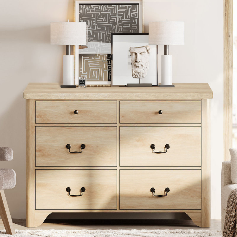 Commode moderne en bois Haikey Farmhouse, Chêne