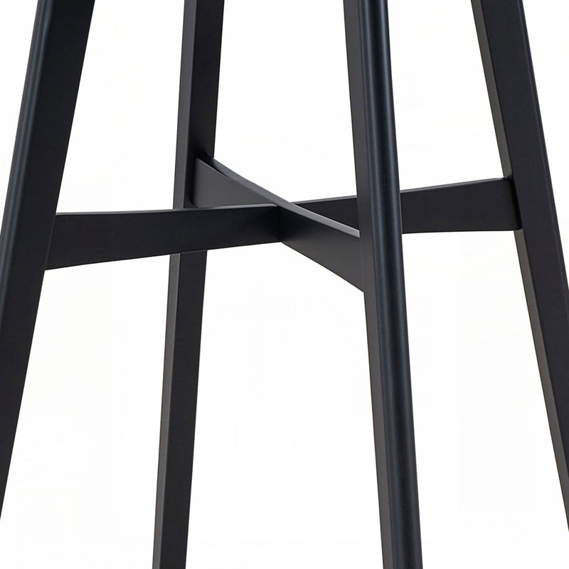 Chaises de bar rembourrées en bois avec repose-pieds, Siège gris / cadre noir