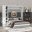 Lit escamotable double pleine grandeur avec tablettes, garde-robe et éclairage DEL-1462910990-1462910988