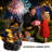 Squirrel Outdoor Water Fountain With Lights, Resin Tree Stump And Pouring Jug For Patio, Yard, And Porch Decor