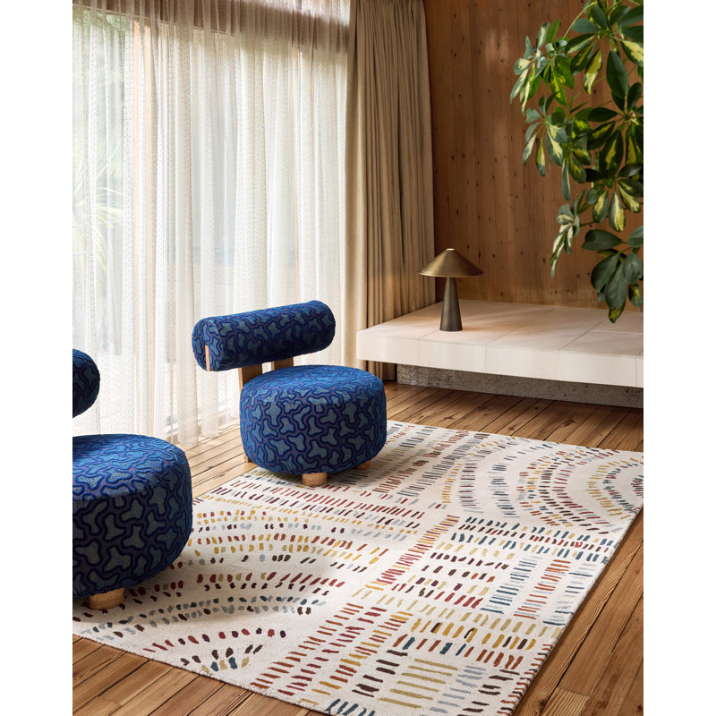 Frescoes Handmade Wool Abstract Area Rug, Rectangle 8'2 x 11'6