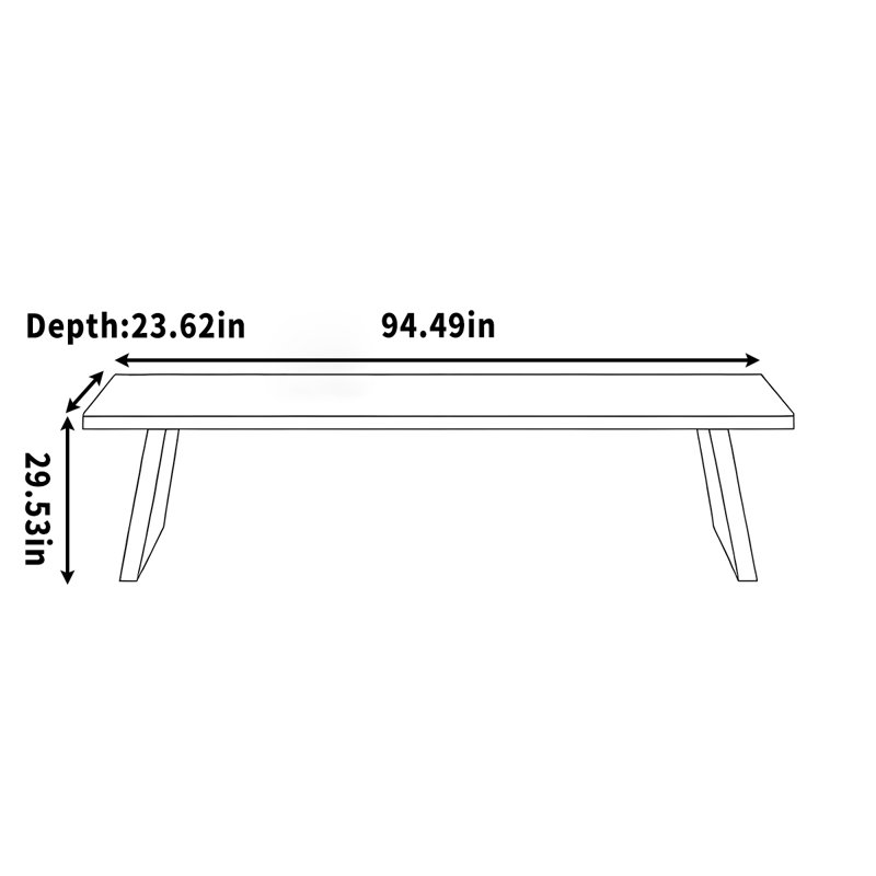 Zora, 29.53" H x 94.49" W x 23.62" D