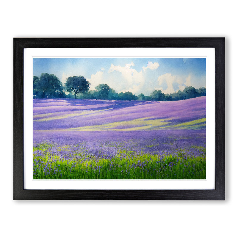 Serene Bluebell Field Vol.1 - Framed Print, 25cm H x 34cm W x 2cm D, Black