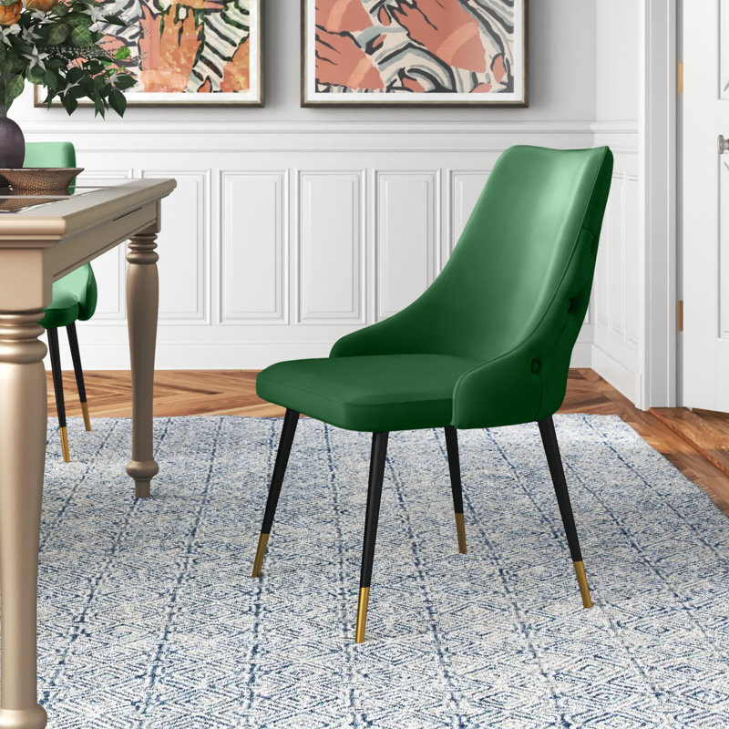 Adorn Button-Tufted Velvet Dining Chair, Emerald