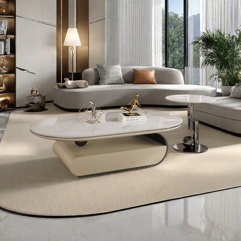 Loden, Plateau blanc / base gris foncé, H 18,9 po x L 51,2 po x l 27,6 po