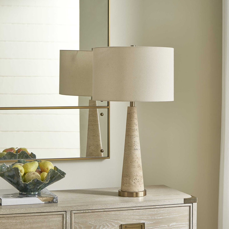 Lampe de table en travertin Uttermost Perkins