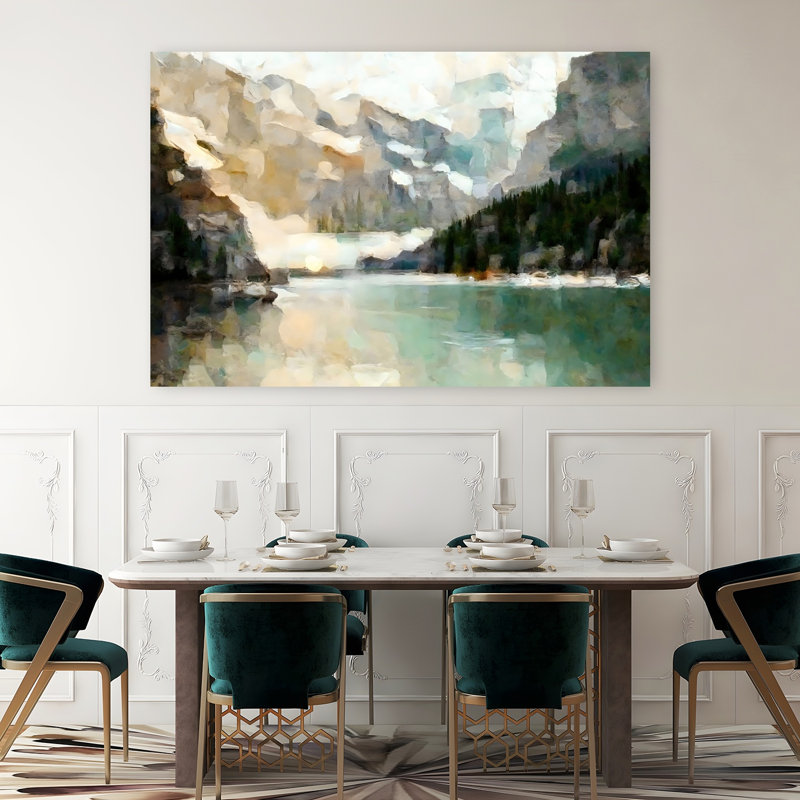 «Green Glacier Lake», art contemporain de paysage éthéréal abstrait