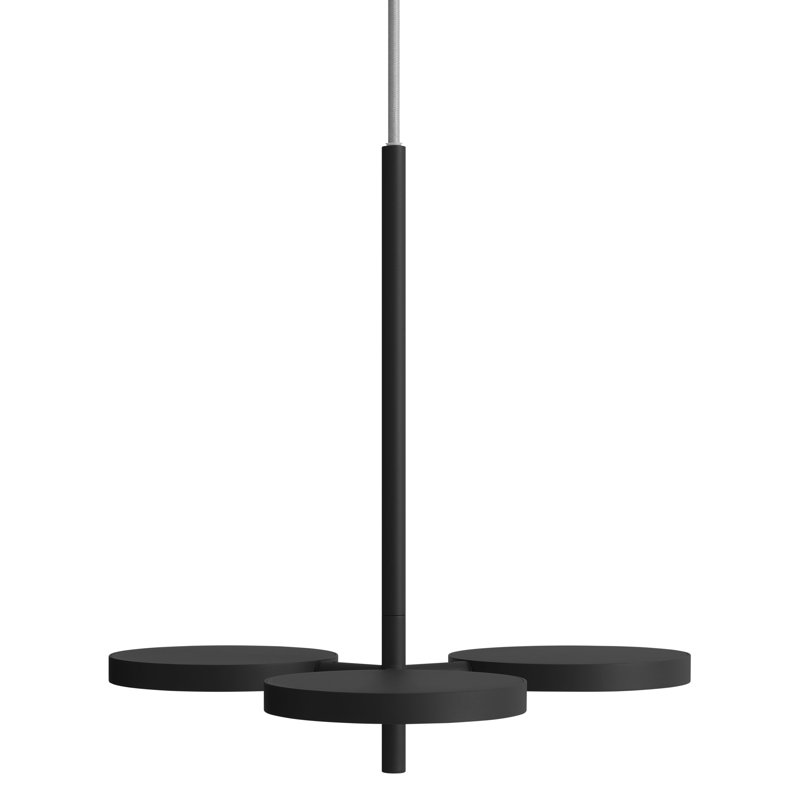 Shine On 3 - Light LED Pendant, Black, 16" H x 15" W x 15" D