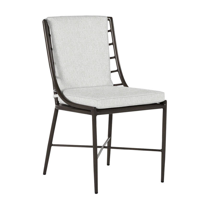 Carmel Patio Dining Side Chair with Cushions, Welt, Bali Pearl
