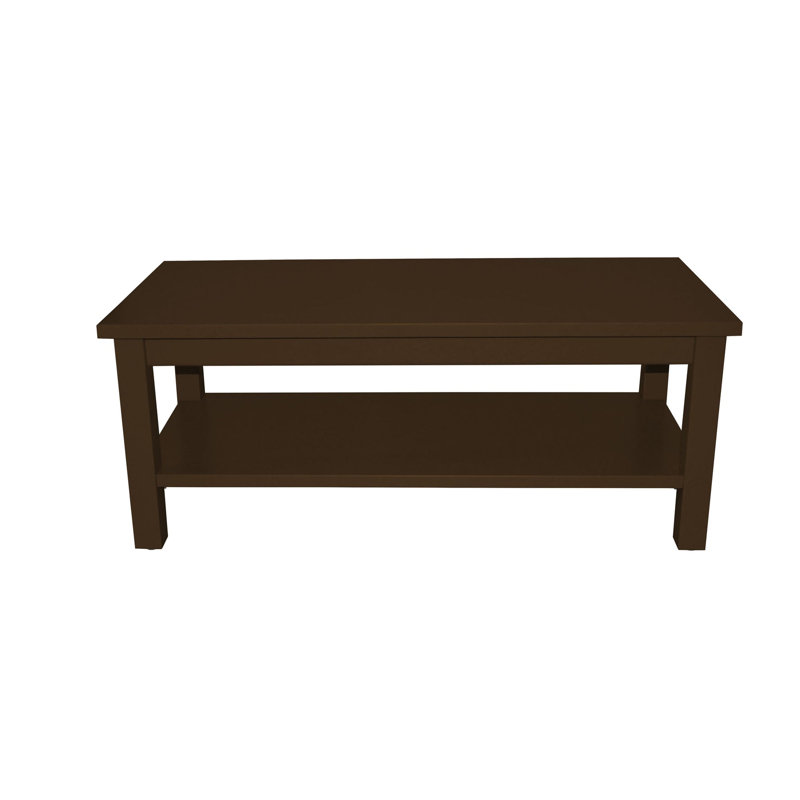 Versaloft Solid Wood Amish Coffee Table with Shelf in Coffee Paint - Living Room Conversation Table Made in the USA