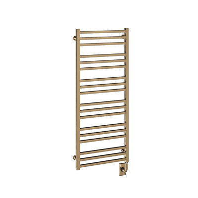 19.5"x47.5" Avento Electric Plug-In Towel Warmer - Brushed Bronze, Wall Mounted, Square Rails, Lifetime Warranty