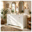 Meuble-lavabo blanc 60 po avec portes à fermeture douce et tiroirs 60 po