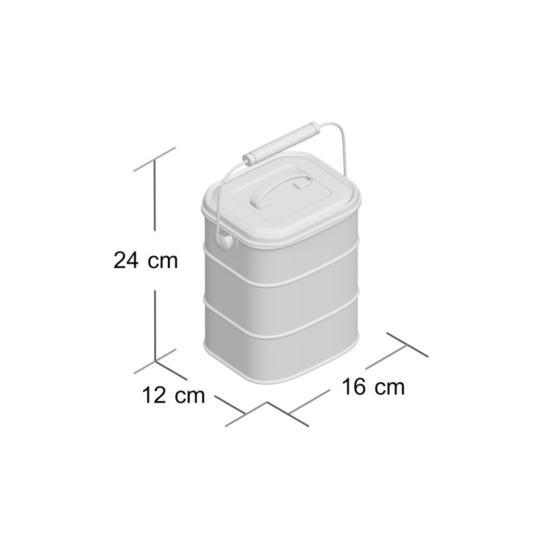 Living Nostalgia 3L Metal Compost Odor Resistant Indoor Compost Bucket, Grey