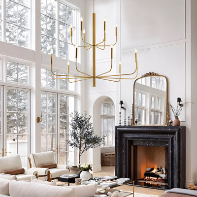 15-Light 2-Tier Minimalist Candlestick Chandelier For Living Room