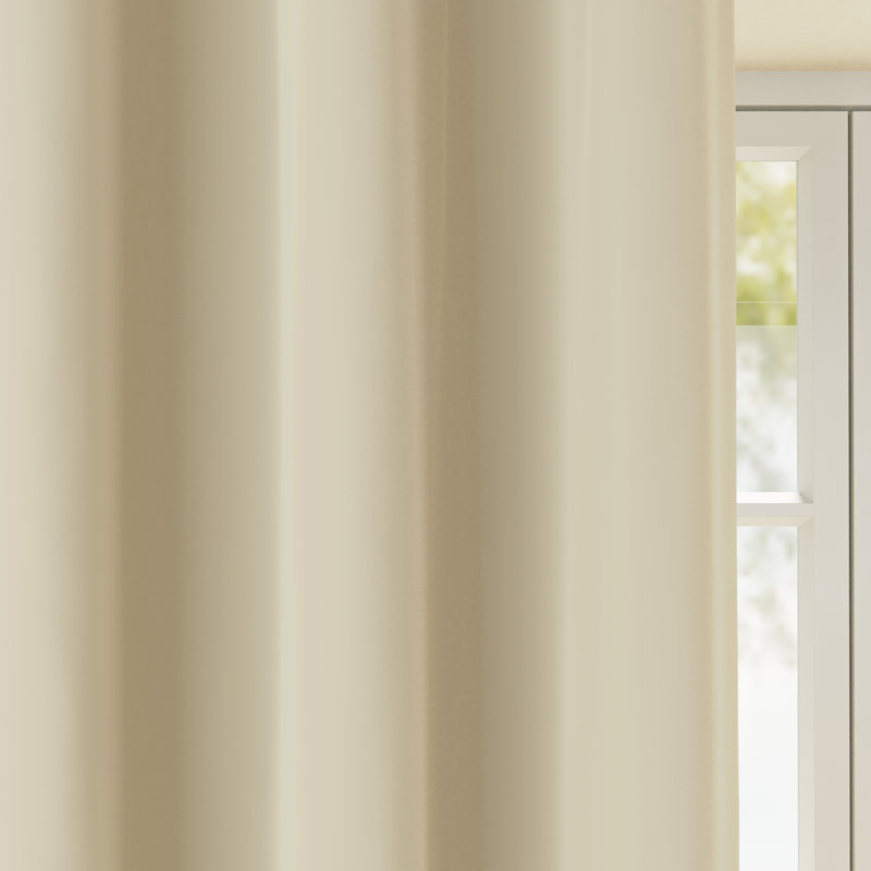 Stefany Room Darkening Curtain, Beige, 168 W x 229 D cm