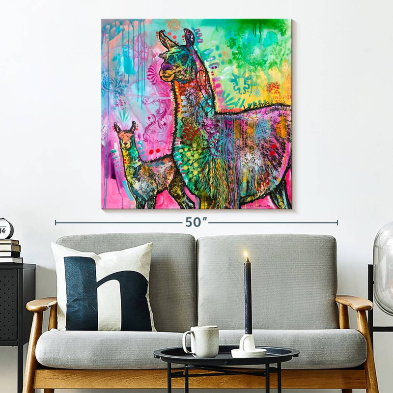 Brampt Psychedelic Llama, 33" H x 33" W