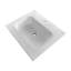 Plan de toilette rectangulaire Streamline GT-1200-24, 61 cm (L) x 56 cm (P), en surface solide blanche brillante, avec lavabo simple.