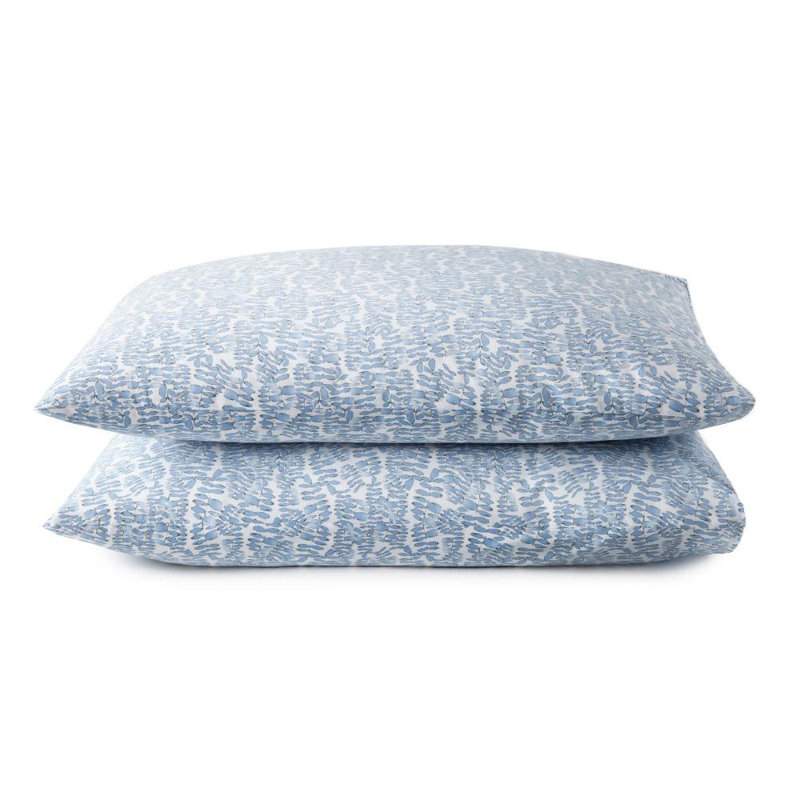 Fern 100% Cotton Envelope Sham, King, Denim