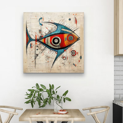 Abstract fish - 32"x32" art on canvas