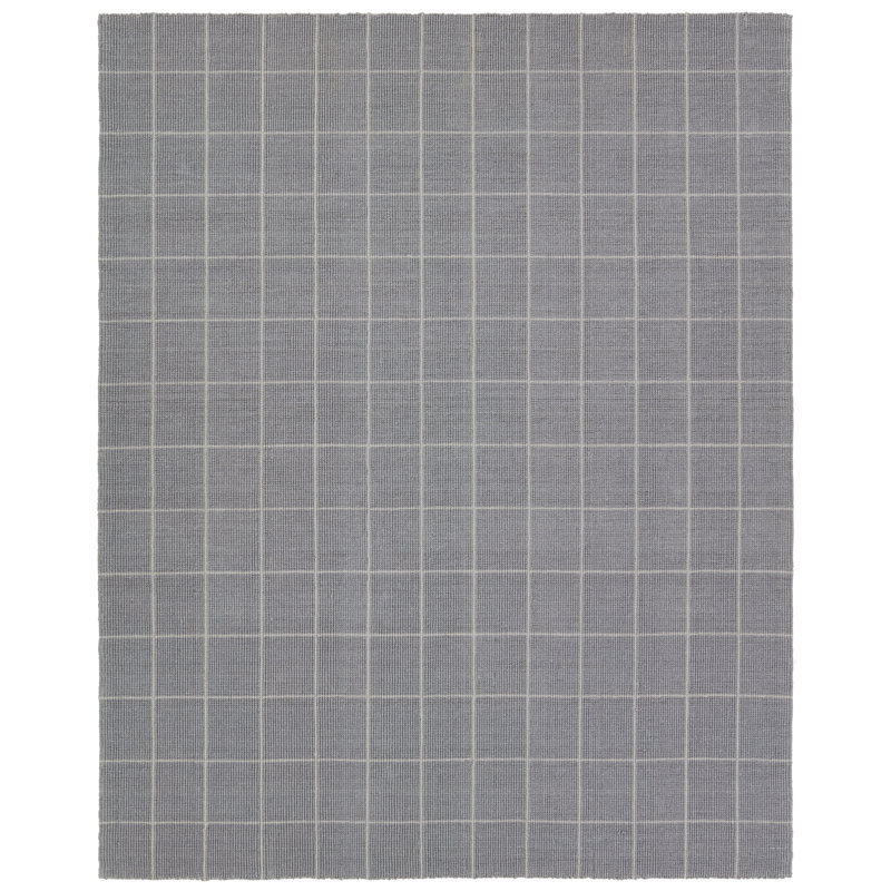 Oxford Striped Area Rug in Silver/Gray, Rectangle 10' x 14'