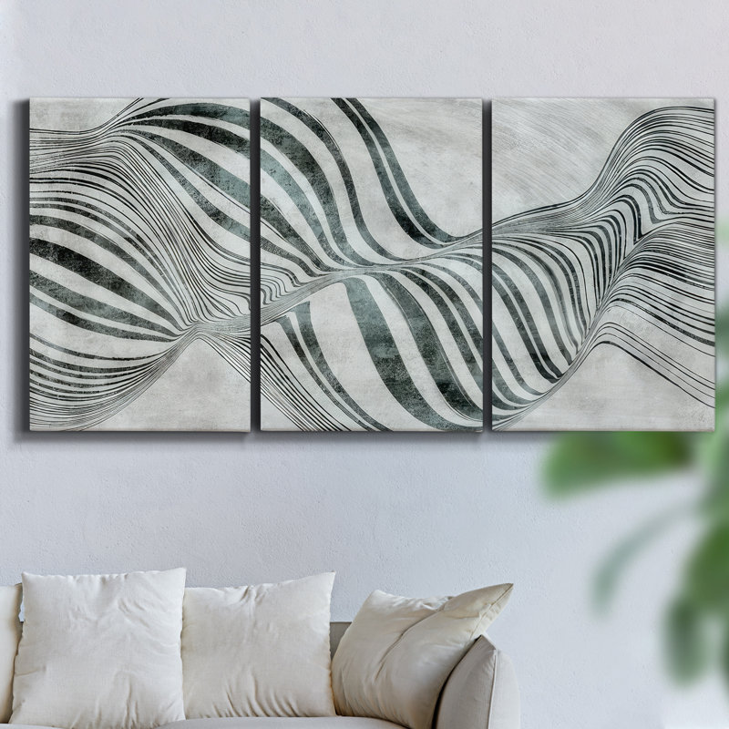 " Obfuscate I " 3 - Pieces, 27" H x 54" W x 2" D