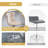 Bar Height Set, Tempered Glass Round Dining Table and Velvet Adjustable Dining Chairs.-63015451-63015448