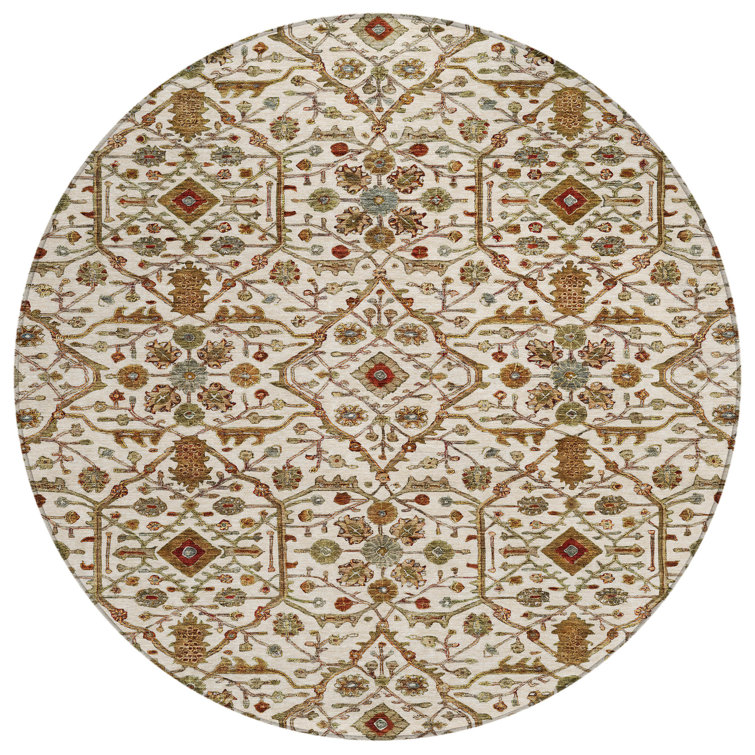 Machine Washable Indoor/Outdoor Chantille ACN1130 Ivory Rug