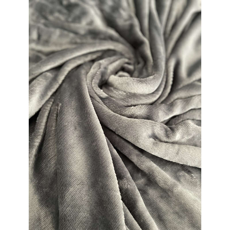 Aylor Teddy Plush Winter Fitted Sheet, European Single (90 x 200 cm), Grey