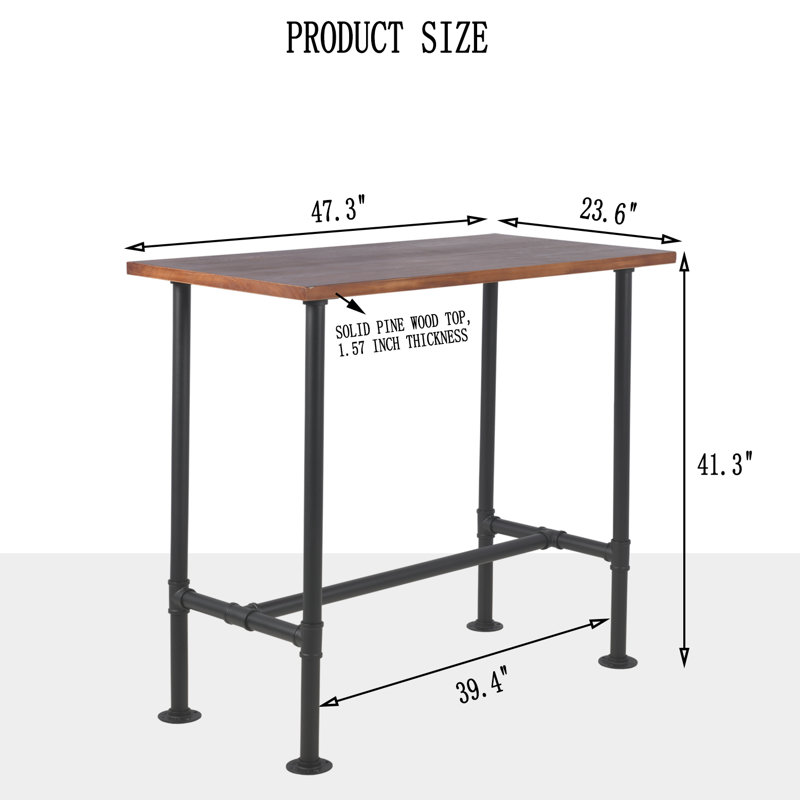 SET OF 5,Industrial Bar Table Set With Swivel Bar Stools - Rustic Pub Height Table And Chairs For Kitchen, Dining Room, Small Space, Home Bar - Wooden Top And Metal Frame