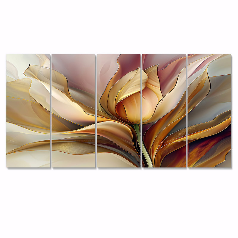 Sina - Tulip Wall Art for Living Room 5 pièces, H 28 po x l 60 po