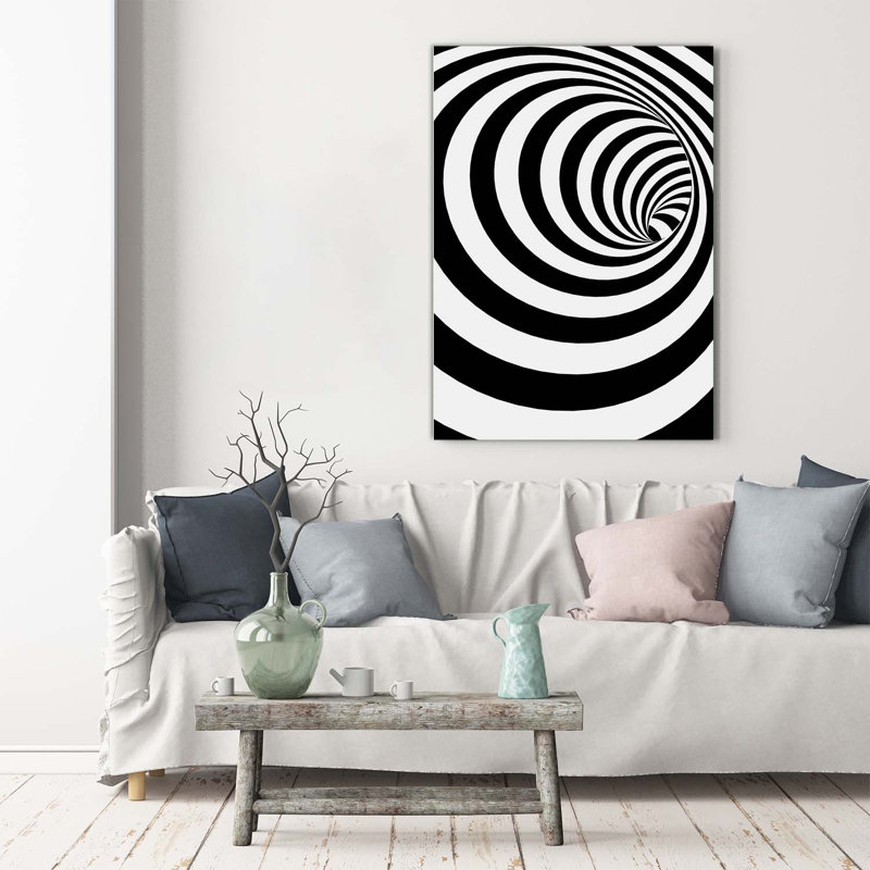 Spiral With Stripes - Wrapped Canvas Print